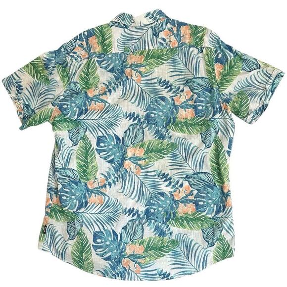 IZOD Men's XL Tropical Hawaiian Floral Short Sleeve Button-Up Shirt Multicolor - Picture 2 of 6